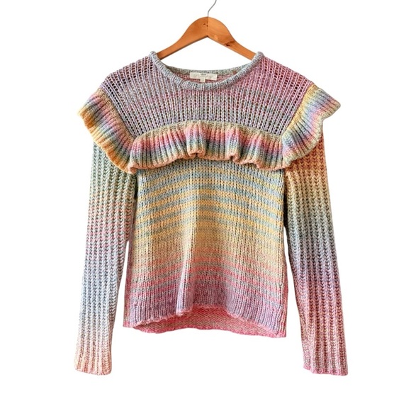 LoveShackFancy Yumi Ruffle Pullover Sweater - Picture 2 of 10